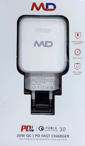 کلگی شارژر20 وات ام دی دوپورت مدل md-500 فست شارژ