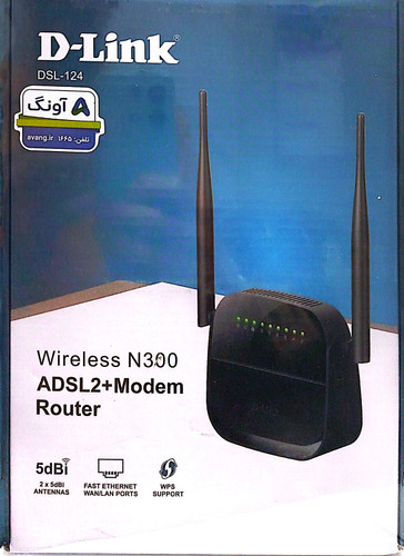 مودم روتر 2 آنتن D-Link DSL-124 N300 ADSL2+ 300Mbps