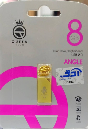 Queen ANGLE USB2.0 Flash Memory - 8GB طلایی (گارانتی مادام العمر شرکت آی تین)