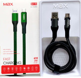 کابل کنفی M-15 MAX یک متری USB به type-C فست شارژ 5A با گارانتی