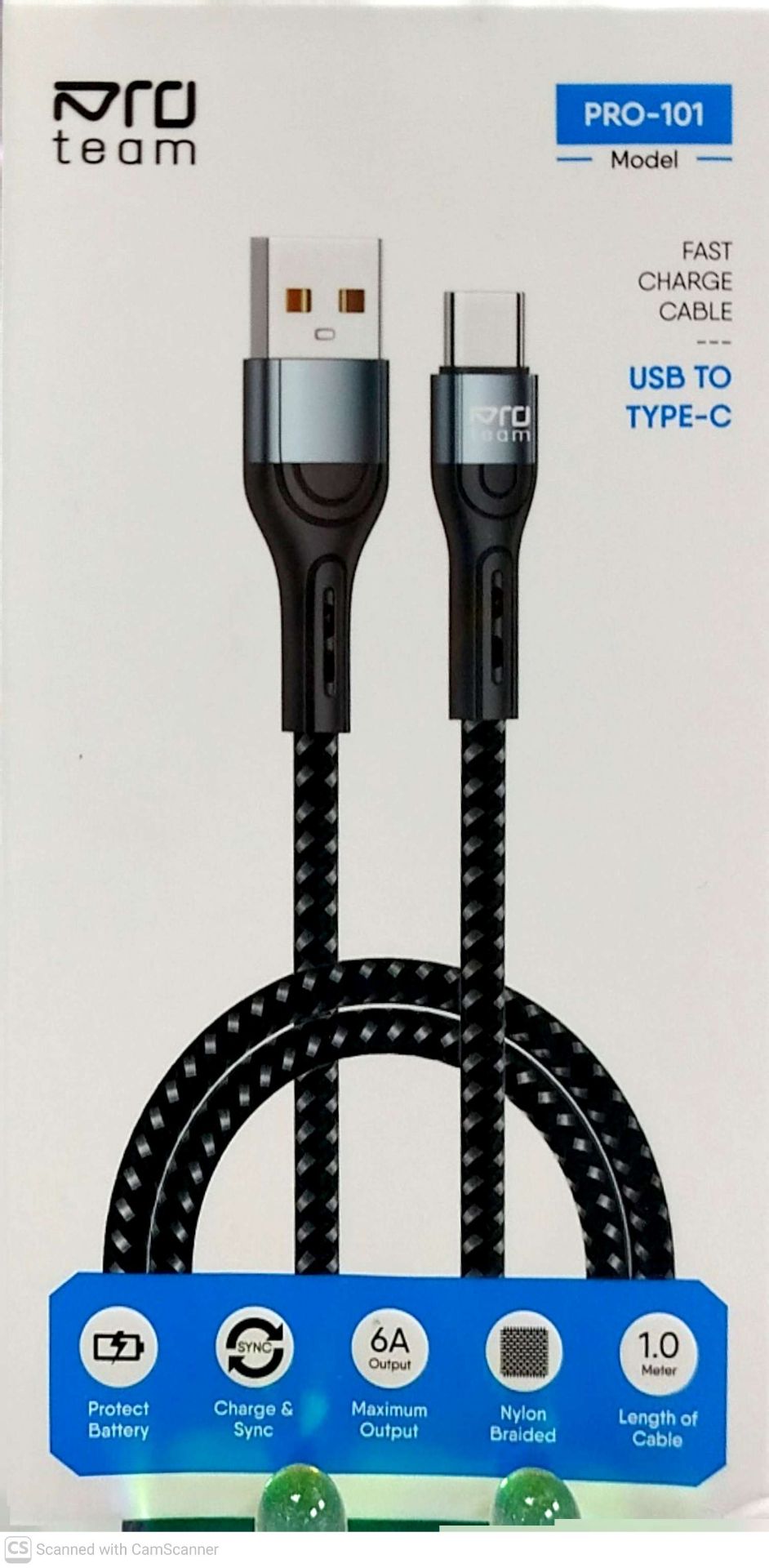 کابل تبدیل USB به USB-C پروتیم مدل PRO-101 طول 1 متر