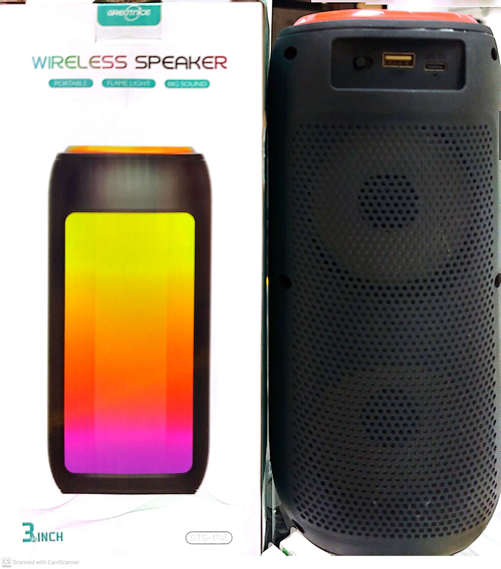 اسپیکر بلوتوثی قابل حمل 3x2 اینچ GTS مدل GTS-1741