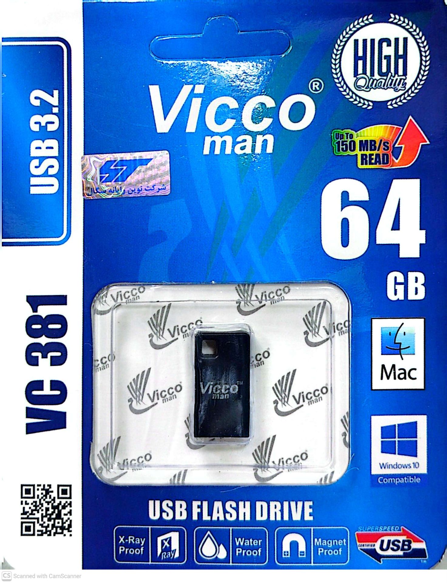 فلش 64 گیگ ویکومن Vicco Man مدل VC381 USB3.1