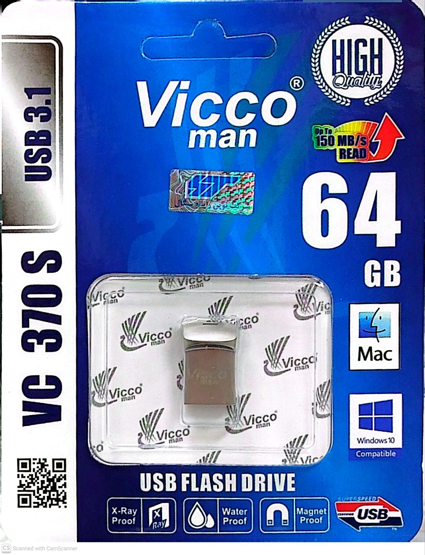 فلش 64 گیگ ویکومن Vicco Man مدل VC370s USB3.1