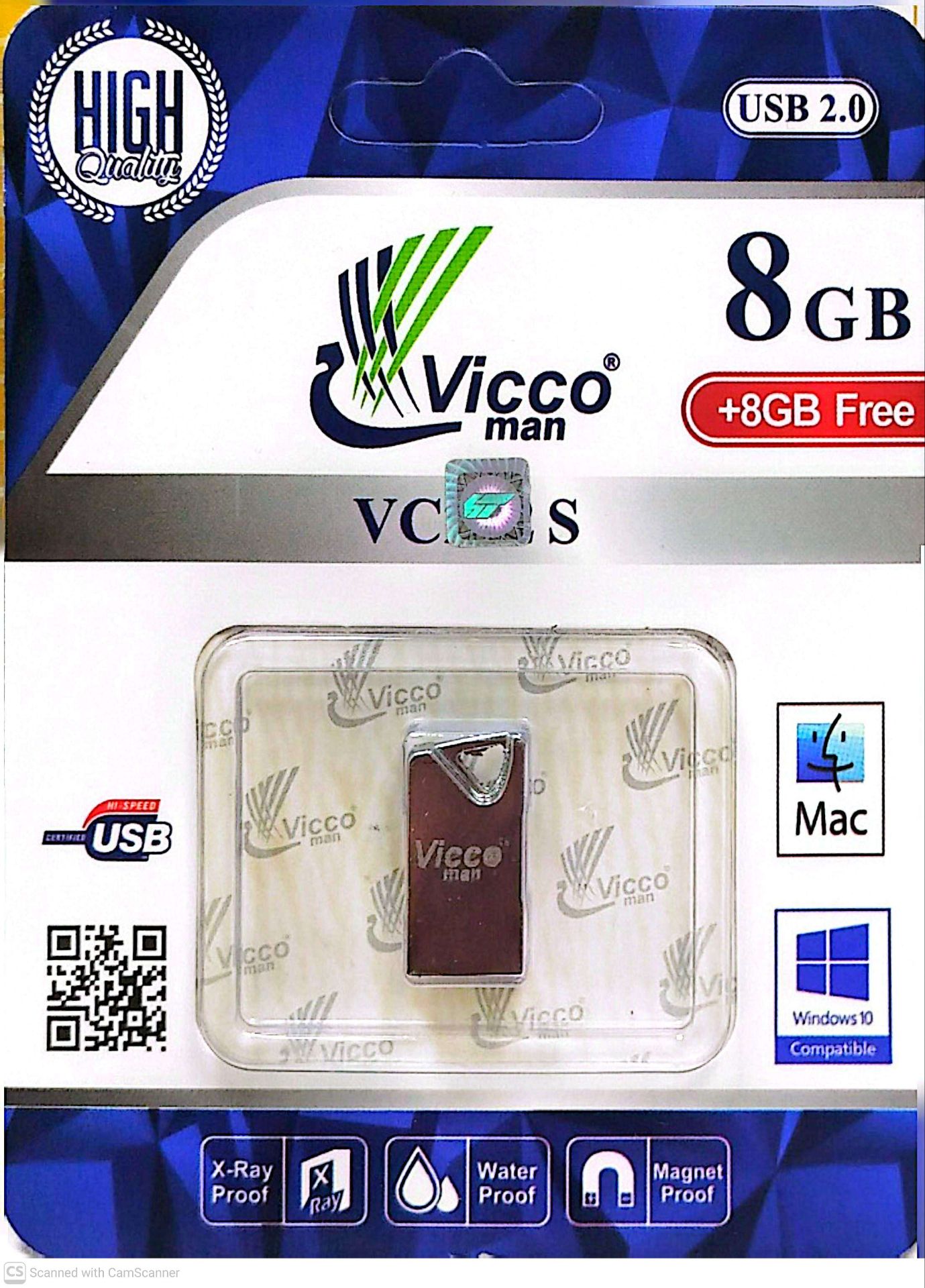 فلش 8 گیگ ویکومن Vicco Man مدل VC364 USB2.0 + هدیه 8GB