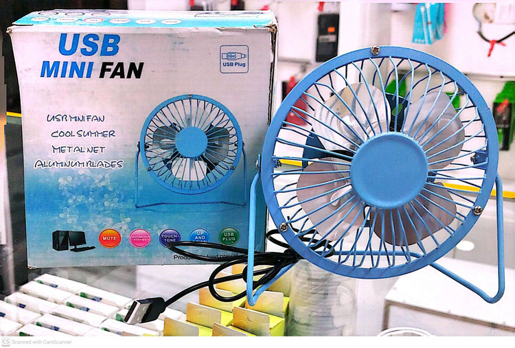 پنکه usb مینی فلزی آبی Yr-f001