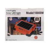 چراغ شارژی کمپینگ پایه دار مدل Solar 1000W (دارای پنل خورشیدی) - نارنجی - KZN